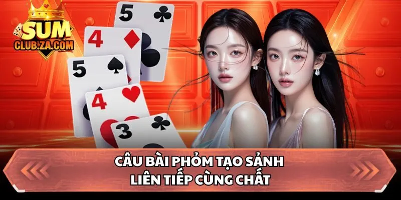 Câu bài phỏm tạo sảnh liên tiếp cùng chất